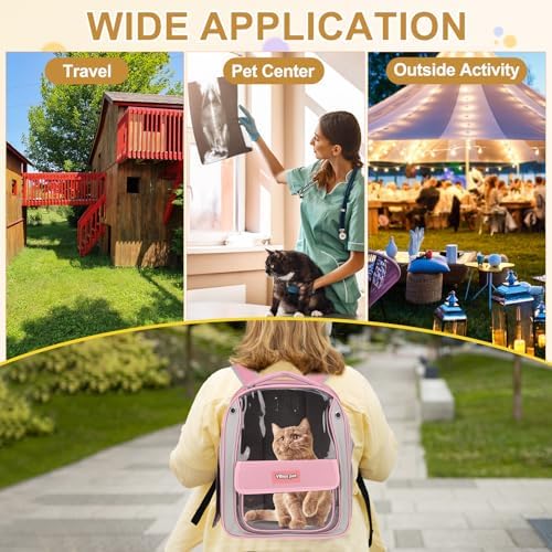 Pet Backpack Carrier, Portable and Ventilated, Oxford Cloth, Dogs Cats and Small Animals Travel Bag 13", (Green, 1 Pcs), Intended for Hiking/Camping/Traveling