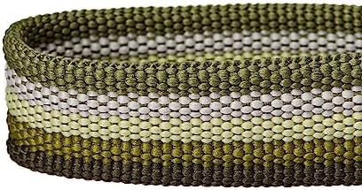 Blueberry Pet Dual D-Ring Safety Dog Collar | Adjustable Nylon Collar with Multicolor Stripes in Olive| Durable Collar Size X-Large for Large Breeds