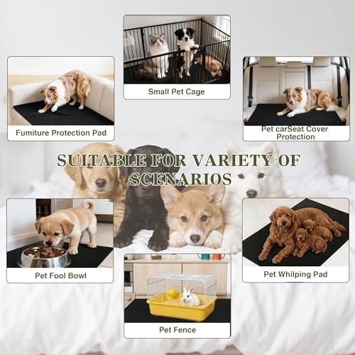 Mat for Under Dog Crate Washable Dog Crate Mat Pet Mats for Floor Waterproof Dog Mat Non-Slip Pads for Kennel Training Protect Floors (47" x 24" x 0.22")