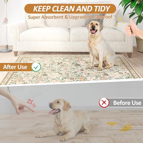 Washable Pee Pad for Dogs, 2 Pack Large Reusable Puppy Pads, 24"x48"
