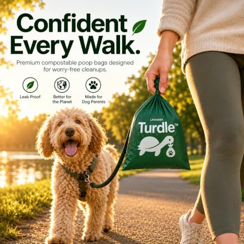 Turdle Compostable Dog Poop Bags Rolls, Lavender Scented, 270 Count