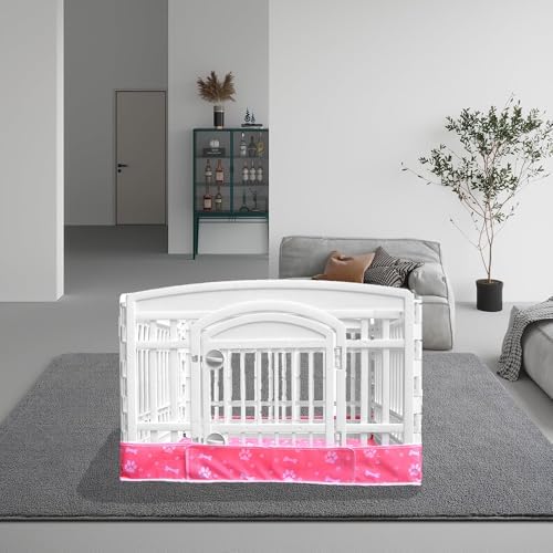 2 Pack Dog Playpen Bottom Pad Fits for 36 Inch 4 Panels Exercise Pet Playpen, Dog Crate Pad Puppy, Hoop and Loop Design (Note: Playpen Not Included). (Pink)