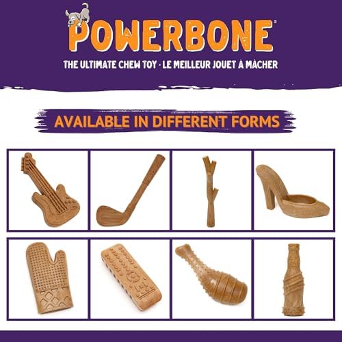 Powerbone Pet Chew Toy for Dogs - Durable, Non Toxic & Pet Safe - Best for Aggressive Chewers, Long Lasting Dental Health, Dog Teeth Cleaning, Dog Life Stages - Hockey Stick 12"