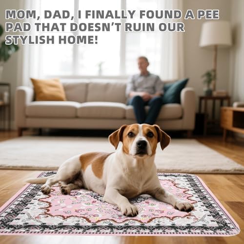 KOOLTAIL Washable Pee Pads for Dogs, 4 Pack Super Absorbent Reusable Puppy Training Pads Waterproof, Nonslip and Leak-Proof Dog Pee Pads, Large Pet Mats Whelping Pads for Floor, Crate, Couch, 18"x24"
