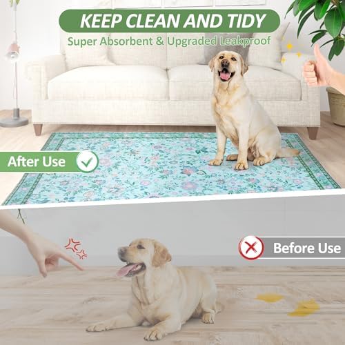 Washable Pee Pad for Dogs, 2 Pack Large Reusable Puppy Pads, 24"x48"