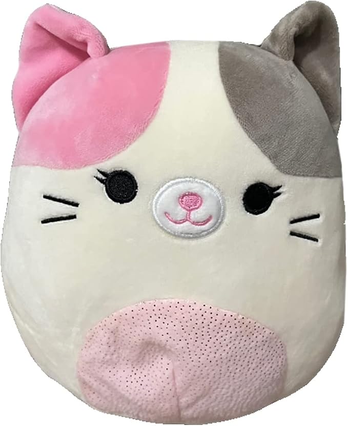 Squishmallow Official Kellytoy Plush Pets Squad Dogs Cats Bunnies Squishy Soft Plush Animals (Pink/White/Grey, Karina Cat, 7 Inch)