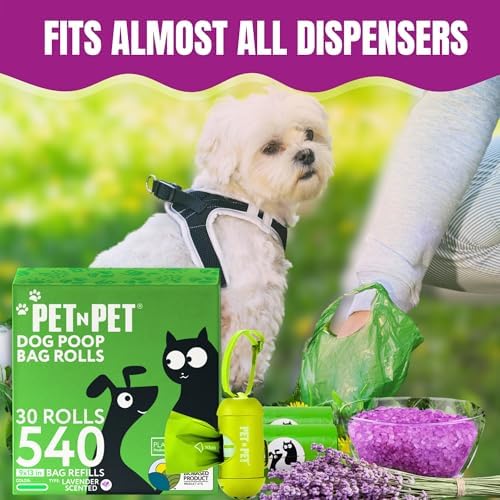 Pet N Pet Dog Poop Bags Rolls, 540 Count, Lavender Scented Green Waste Bag