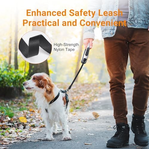 Retractable Dog Leash, 360° Tangle Free, 16 ft Strong Nylon Tap for Pets, Walking Leash for Medium and Large Dogs, Heavy Duty, One Button Break and Lock, Up to 66 lbs