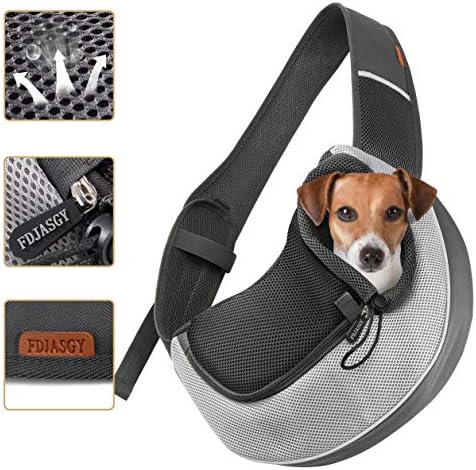 FDJASGY Pet Sling Carrier for Small Dogs Cats,Breathable Mesh Travelling Hand Free Puppy Backpack with Pouch and Adjustable Strap Carrier