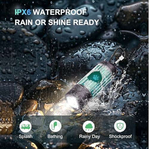 Tubasion 3-in-1 Dog Poop Bag Holder with Flashlight 7-Color, USB-C Rechargeable doggie bag holder for leash, IPX6 Waterproof Anti-Slip Clip Pet Waste Bag Dispenser for Walking (1 Dispenser, 30 Bags)