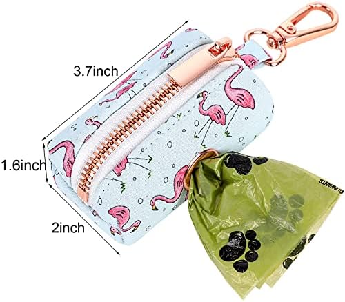 ARING PET Dog Waste Bag Dispenser, Cotton Doggy Poop Bags Holders Attach to Any Leashes, Portable Washable Plaid Pet Waste Pouch Dispenser with Metal Zipper