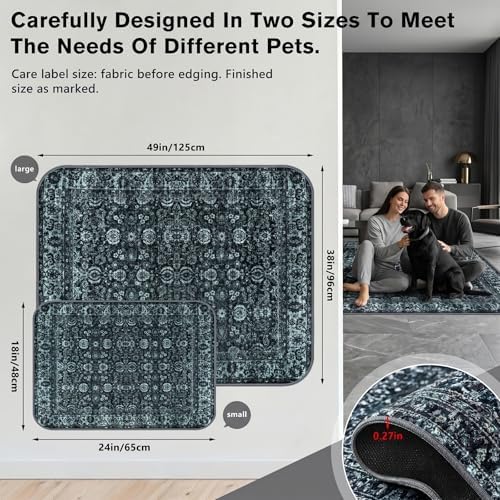 Washable Reusable Dog Pee Pads for Cats 2 Pack Waterproof Non-Slip