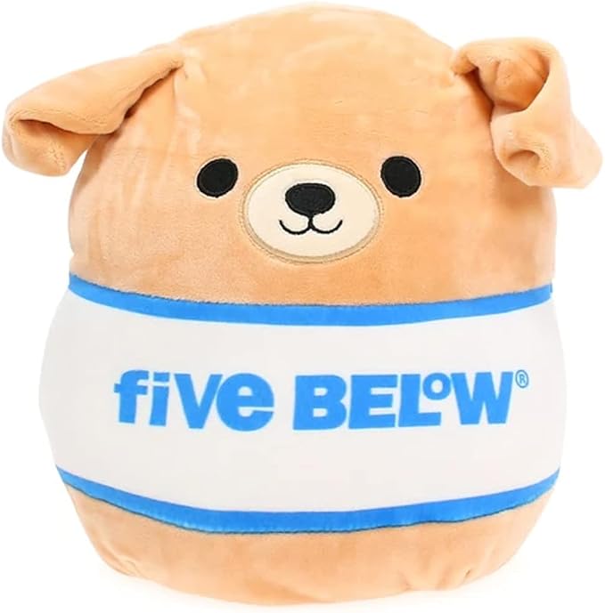 Squishmallow Official Kellytoy Plush Pets Squad Dogs Cats Bunnies Squishy Soft Plush Toy Animals (Tan/White/Blue, Spencer Dog, 8 Inch)
