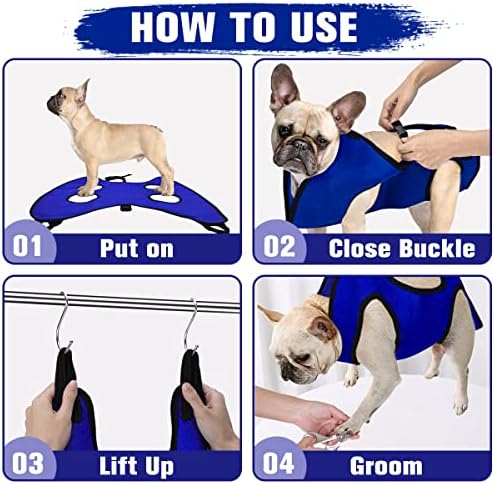 Pet Dog Grooming Hammock for Nail Trimming,Dog Restraint Hanging Harness for Nail Clipping,Dog Grooming Sling for Large Dogs with Nail Clippers/Nail File/Pet Comb,Claw Care(XL for 60lb)