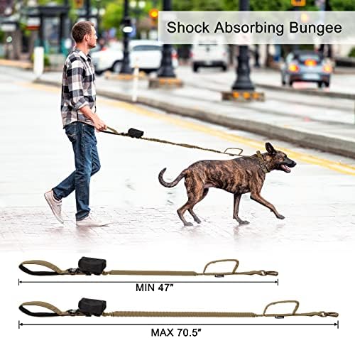 Tactical Dog Collar and Leash Set with Handle for Large Dogs
