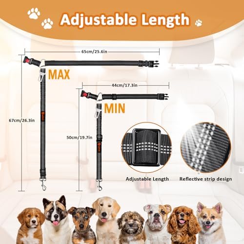 Laqibak Removable Dog Seat Belt Harness for Car, 3 in 1 Pet Seatbelt Leash