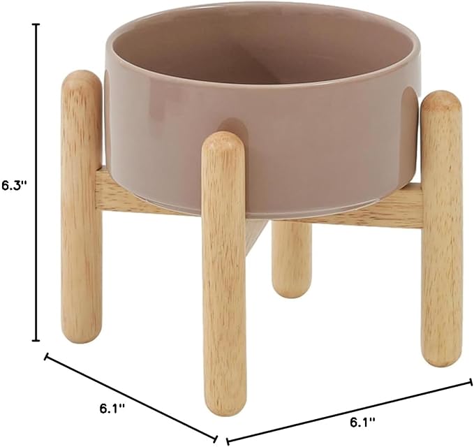 Havniva 6.1inch Ceramic Raised Dog Bowl with Stand, Elevated Dog Bowls for Small and Medium Breed Dog Food and Water Bowl Non-Slip Dog Dish Large Capacity Feeding Pet Water Bowl