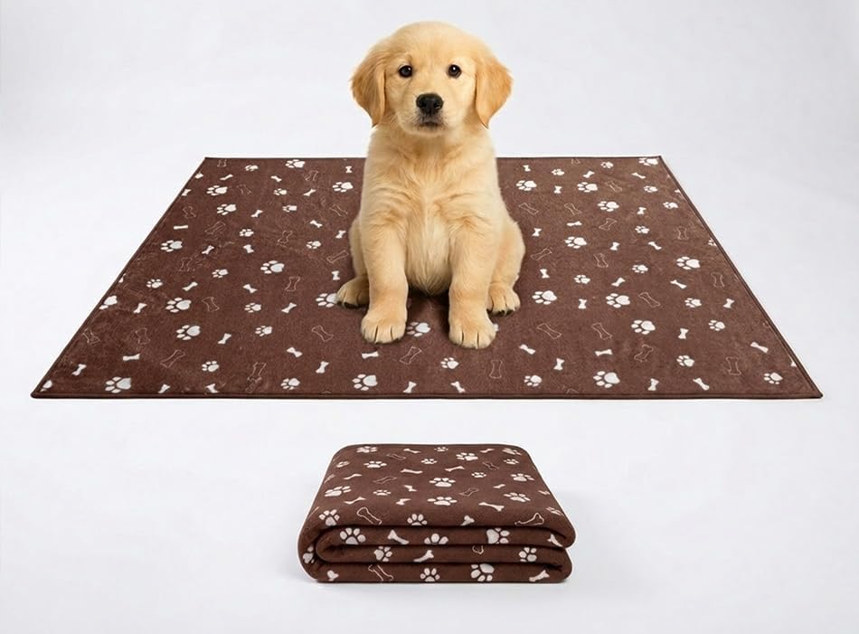 Muddy Mat® Washable Pee Pads for Dogs, Super Absorbent Reusable Puppy Pads–100% Waterproof Pee & Potty Training Pads for Pets, Non-Slip Dog Pads for Crates, Playpens and Floors - 2 Pack, Brown 36"x36"