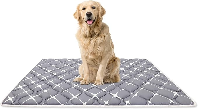 Bubble bear Dog Crate Mat - Ultra Soft, Washable & Anti-Slip Kennel Pad for Small/Medium/Large Dogs, Dark-Hued to Hide Stains (52"x28")