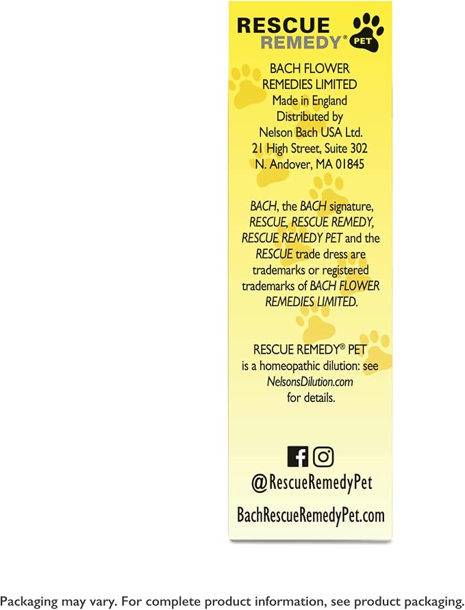Rescue Remedy Pet Dropper - 10mL - Stress & Tension Support for Dogs & Cats with Bach Natural Flower Essences - Sedative-Free, Homeopathic Liquid Formula - For All Breeds, Ages & Weights