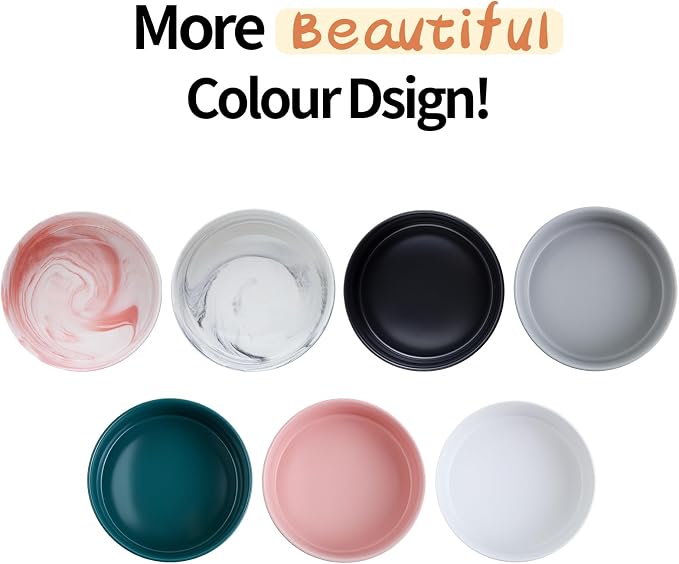 Pink Raised/Elevated Ceramic Dog Bowl for Medium Large Sized Breeds,Large Dog Food Water Bowl with Stand,8 in Non Slip Heavy Weighted 1800ml/ 7.6 Cups/60 OZ