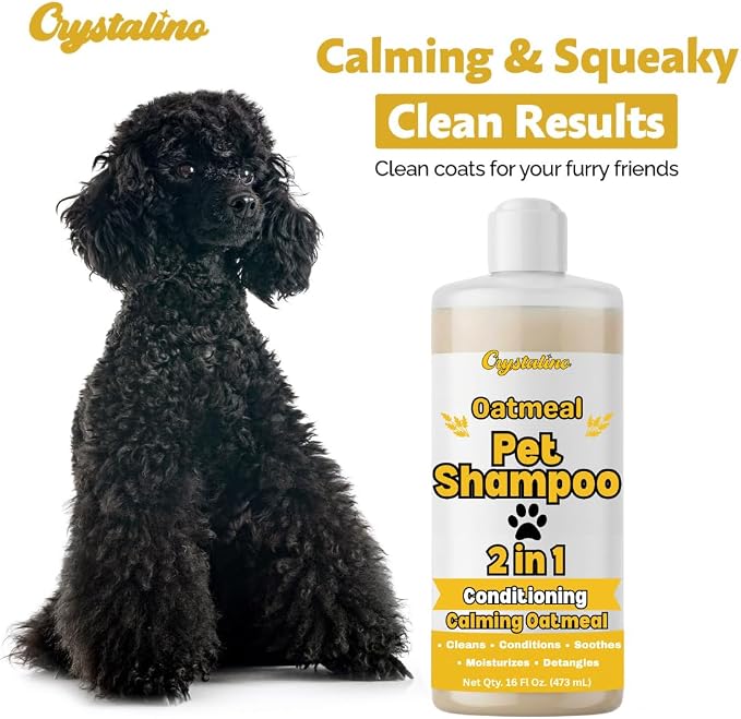 Oatmeal Dog Shampoo for Itchy Skin, Oatmeal Dog Shampoo Sensitive Skin,16oz | Moisturizing Natural Dog Shampoo, Shampoo and Conditioner