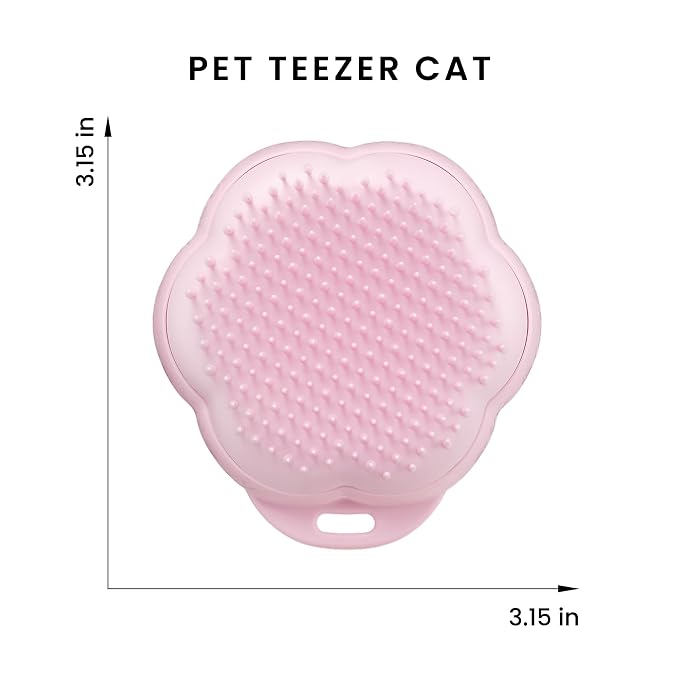 Pet Teezer Cat Brush for De-Shedding Short to Medium Fur, Millennial Pink | Cat hair brush gently de-sheds and detangles short to medium cat coats, even the finest fur, with no tugging or pulling