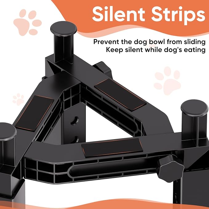 XIAZ Dog Bowl Stand Elevated Food Water Bowl Holder for Large Medium Small Sized Dog, Heights&Width Adjustable, Non-Slip, Durable, Elevated Feeding Bowl Stand for All Dogs Bowls 2PCS