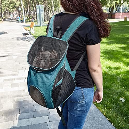 Dogline Front and Backpack for Dogs/Cats - Two Sizes - Airline Approved - Small, Teal