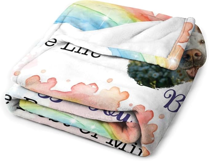 Artsadd Personalized Memorial Blanket with Pictures Pet Loss Sympathy Gift in Memory of Dog Cat Custom Photo Blanket