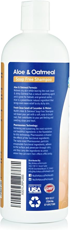 Oatmeal Dog Shampoo with Soothing Aloe Vera, Sensitive Skin Dog Shampoo for All Pets, with Tropical Fresh Pina Colada Scent, Hypoallergenic Formula Provides Relief from Allergies & Dry Itchy Skin