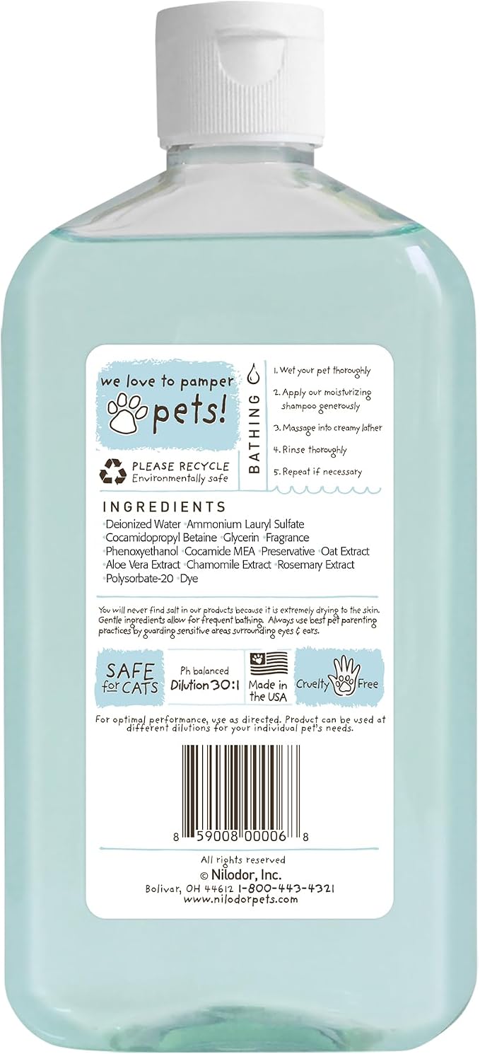 Bobbi Panter Oatmeal Dog Shampoo Aloe Vera, Chamomile & Rosemary – Moisturizing Natural Formula for Dry Skin, Tear-Free, 30:1 Concentrate, Made in USA, 14 oz