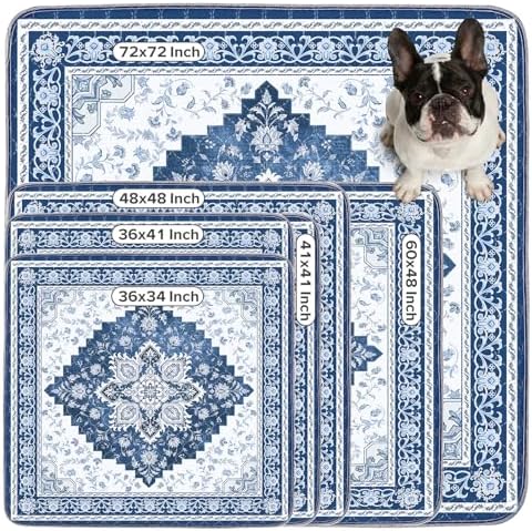 INVENHO 2PACK Washable Pee Pads for Dogs 60"x48" Reusable Dog Pads Extra Large Upgrade Non-Slip Dog Pee Pads Heavy Absorbency Puppy Pee Pads Quick Dry Whelping Pads/Waterproof Puppy Training Pad