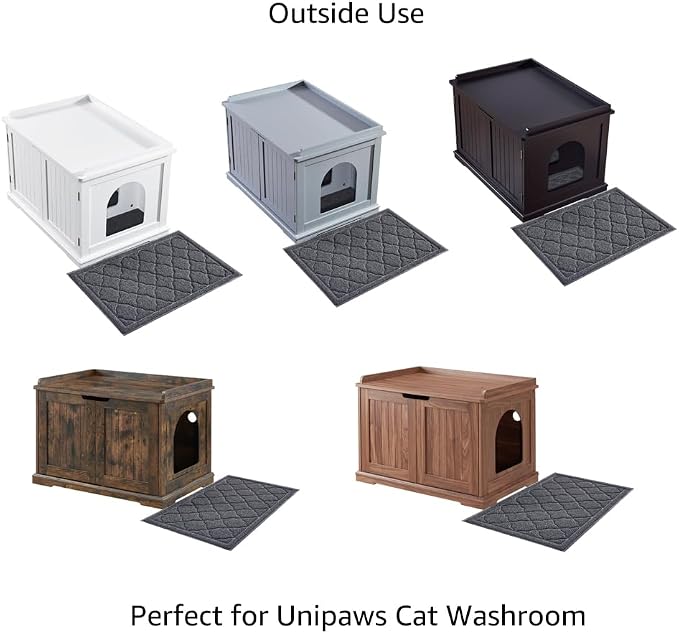 unipaws Cat Litter Trapping Mat, Litter Box Scatter Control Pad | Litter Free Floors and Urine Waterproof, Gentle on Paws, No Phthalate