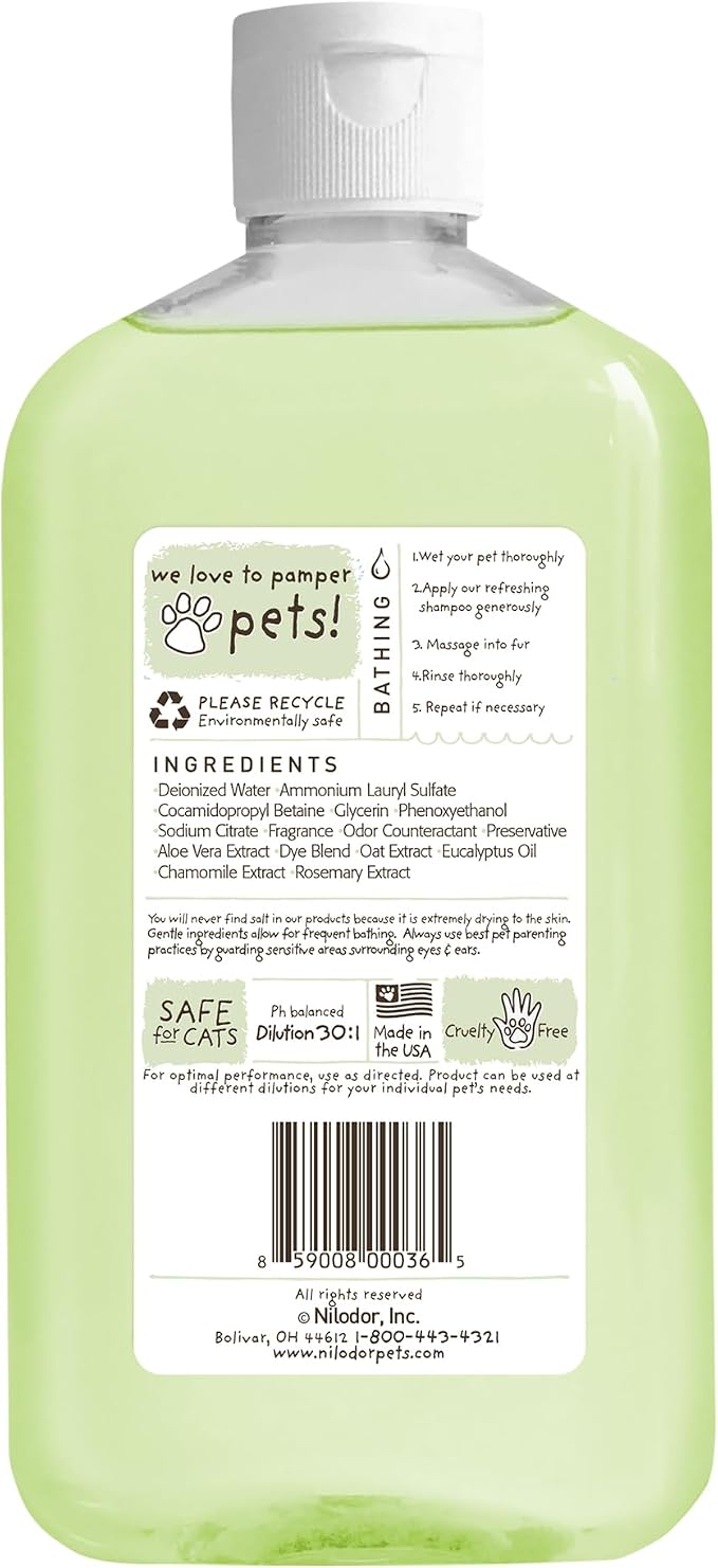 Bobbi Panter Refreshing Dog Shampoo Eucalyptus, Mint, Chamomile & Rosemary – Hydrating Natural Formula for Clean Fresh Coat, Tear-Free, 30:1 Concentrate, Made in USA, 14 oz