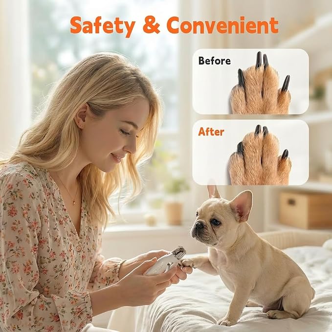 2-in-1 Dog Nail Grinder & Clippers with Dual LED Lights, Electric Pet Nail Trimmer with Safety Guard, USB-C Rechargeable Grooming Tool for Cats and Dogs of All Sizes Green