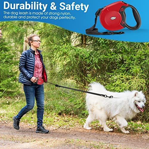 360°No Tangle 26 Ft Retractable Dog Leash for Dogs up to 99lbs