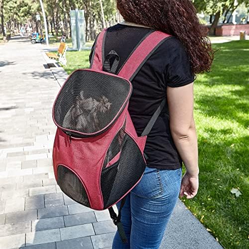 Dogline Front and Backpack for Dogs/Cats - Two Sizes - Airline Approved - Small, Red