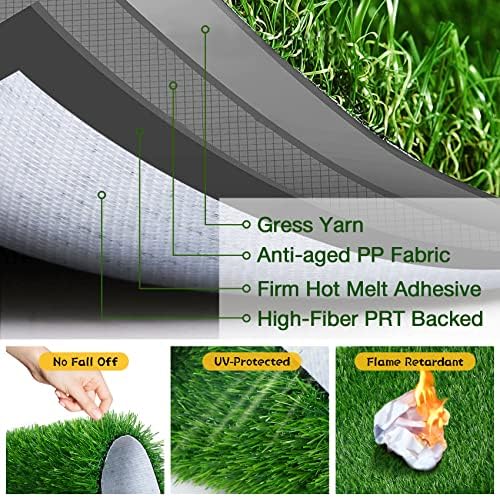 GLOBREEN Dogs Grass Pee Pad for Puppy Potty Training, Pet Friendly Artificial Grass Turf Mat Outdoor Indoor Use, High Drainage, 39.3" x 31.5"