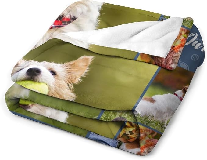 Artsadd Personalized Memorial Blanket with Pictures Pet Loss Sympathy Gift in Memory of Dog Cat Custom Photo Blanket