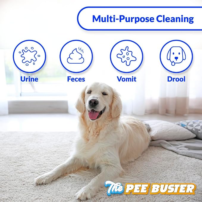 Pet Stain Remover – Refillable Cleaning Bottle with 5 Dissolvable Tablets – Multi-Surface Cleaner for Dog & Cat Urine on Carpet, Tile, Hardwood & Fabric