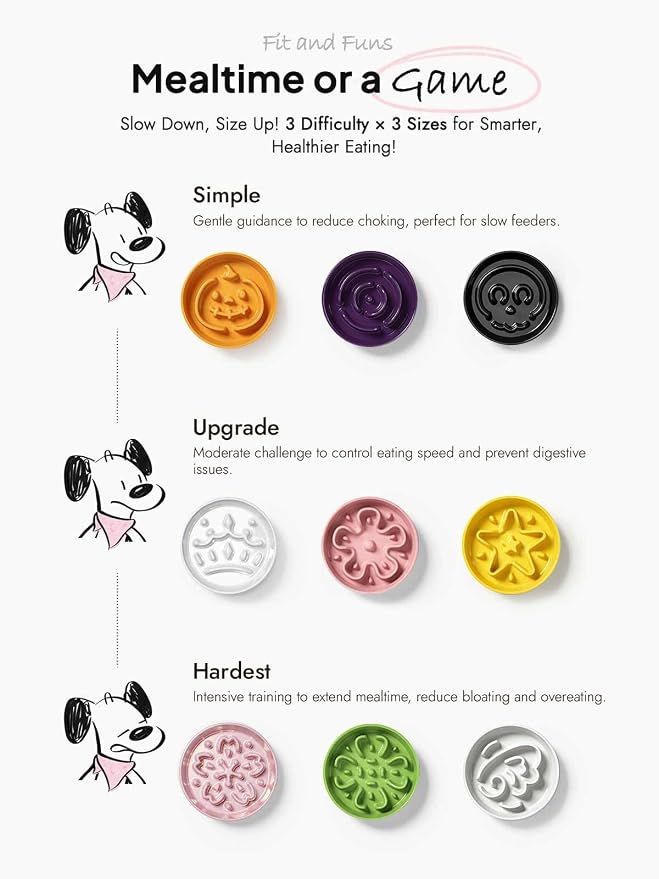 LE TAUCI Dog Bowls Slow Feeder Ceramic, 1.5 Cup Slow Feeding Bowl for Small and Medium Breed, Puzzle Dog Food Bowl for Fast Eater,Sakura Pink