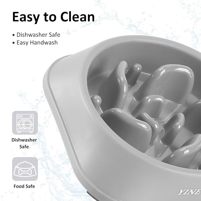 YINEYA Slow Feeder Dog Bowls, Pet Supplies That Slow Down Eating, Pet Food Bowls, Maze Dog Puzzle Feeder for Medium Breed