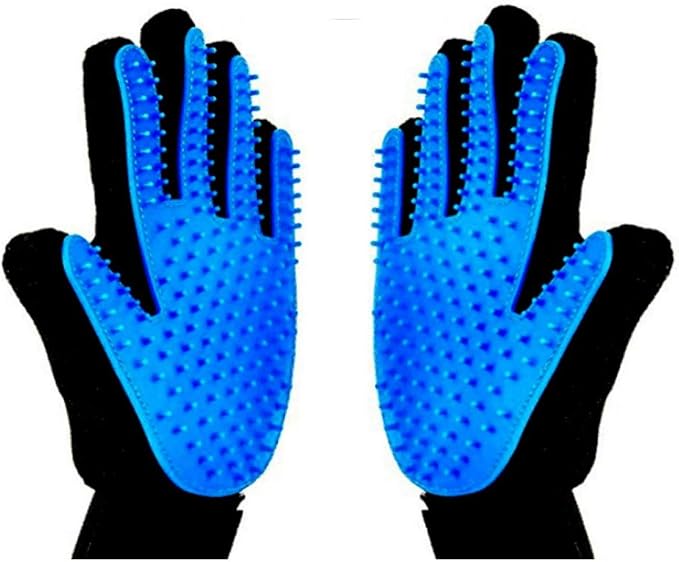 Pet Grooming Gloves 1 Pair Deshedding Mitt for Dogs Cats Bath Massage