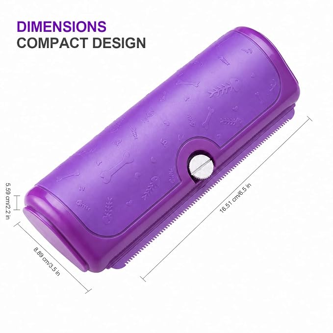 Dog and Cat Deshedding Brush for Short Hair Pets, Purple | Metal shedding blade for loose fur, short to medium coats and daily grooming