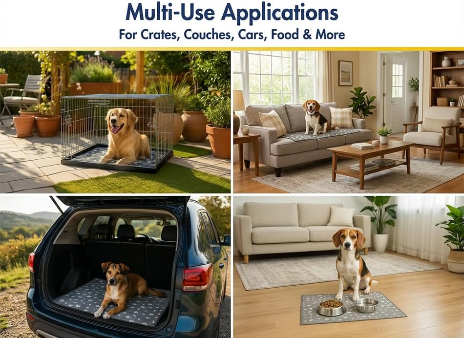 Muddy Mat® Washable Pee Pads for Dogs, Super Absorbent Reusable Puppy Pads–100% Waterproof Pee & Potty Training Pads for Pets, Non-Slip Dog Pads for Crates, Playpens and Floors - 2 Pack, Grey 18"x24"