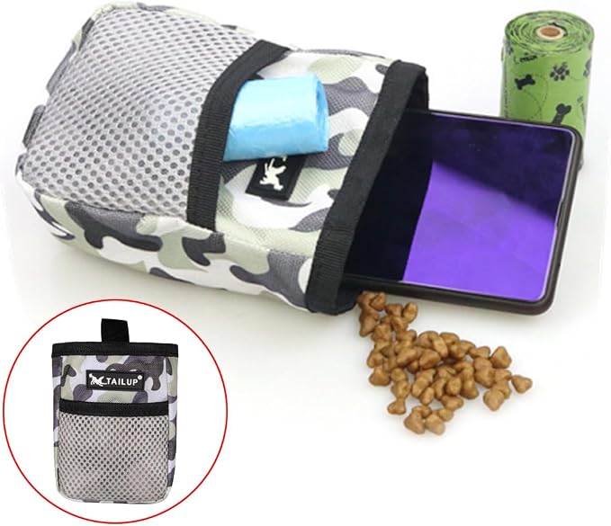 Dog Treat Ppouch Bag,Goodie Training Bag,Pet Snack Pouch, Easy to Carry, Waist Belt Clip for Hands-Free Training
