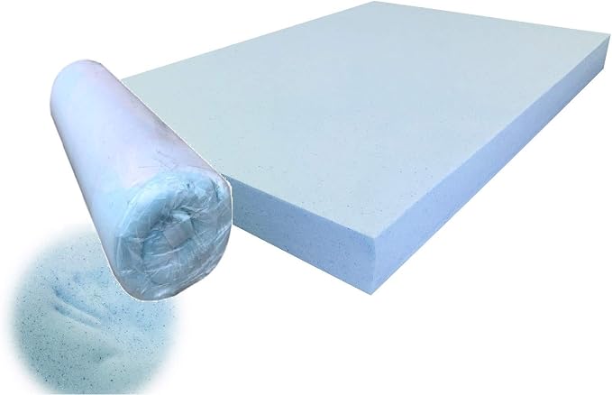 Pet Dog Bed Blue Cooling Gel Infused High Density Solid Memory Foam Pad (55x47x4 inches)