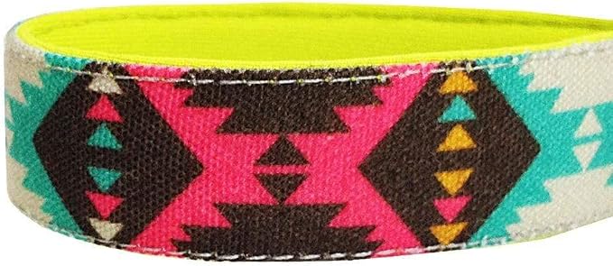 Blueberry Pet 2 Colors Southwestern Vintage Tribal Print Dog Leash with Soft & Comfortable Handle, 5 ft x 5/8", Extravagant Green, Small, Leashes for Dogs
