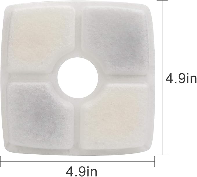 Wonder Creature Cat Water Filter, Cat Fountain Filter Replacement, 8 Square Carbon Filters and 4 Upgraded Sponge Foam Filter for Cubic Stainless Steel Top Cat Fountain